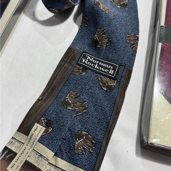 3 VINTAGE NORMAN ROCKWELL SILK TIES. DOCTOR, GOLFER, & BOSTON RED SOCKS BASEBALL - Picture 6 of 7